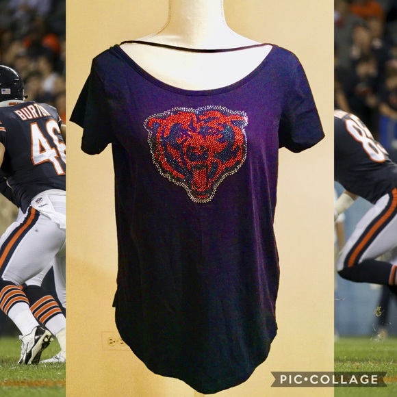 NFL Team Apparel Bears Rhinestone T-Shirt - Picture 3 of 4